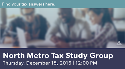 North Metro Tax Study Group - December Meeting North Metro Tax Study Group - December Meeting